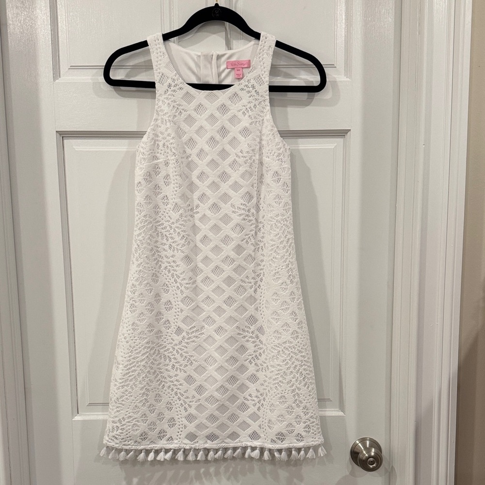Lilly Pulitzer White Textured Sleeveless Dress